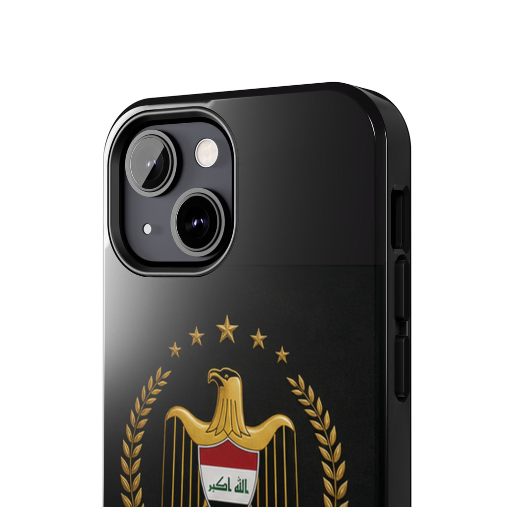 Iraq Coat of Arms Tough Phone Case — Arabic ‘Allahu Akbar’ Military Eagle Design