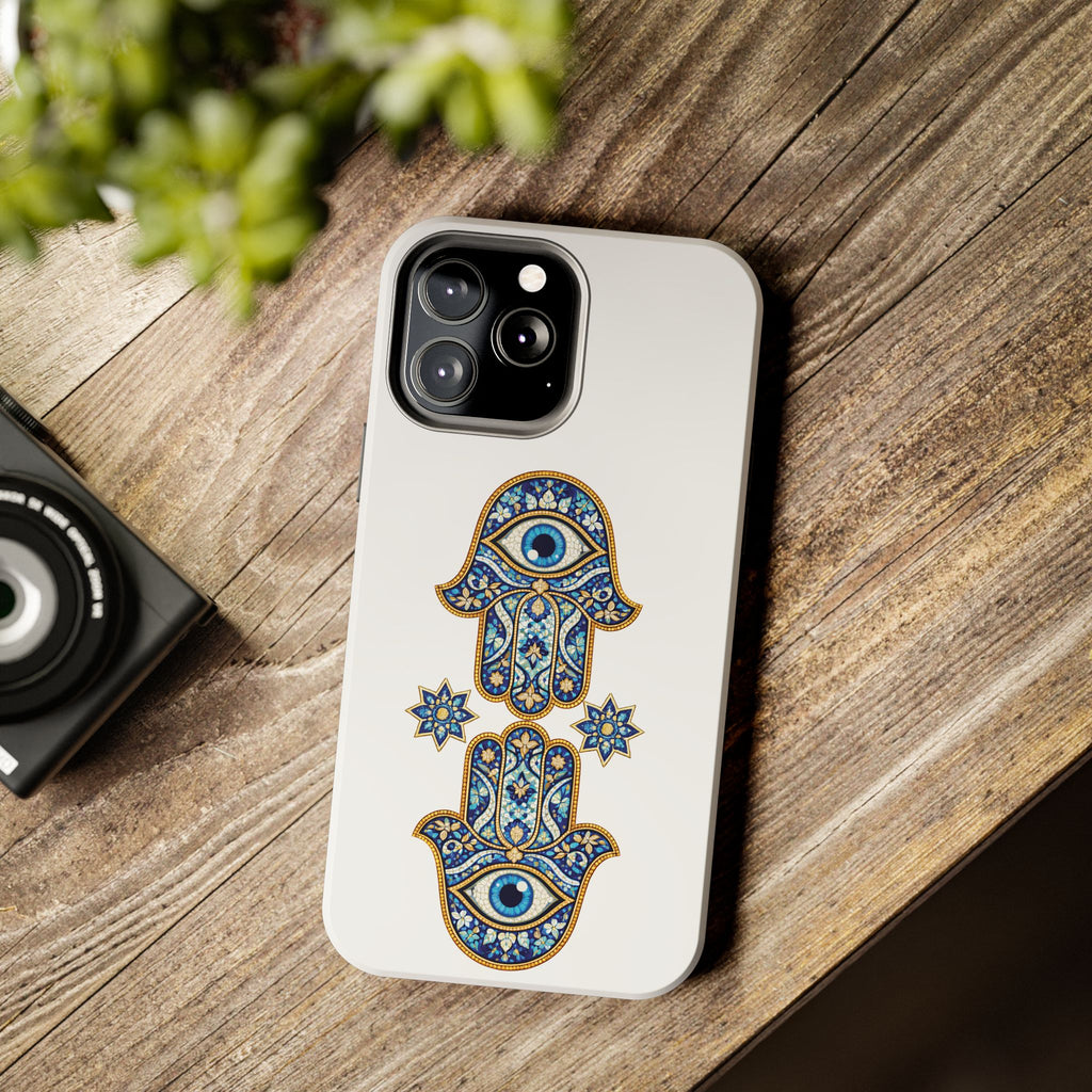 Hamsa Eye Tough Phone Case — Blue Mosaic Protective Phone Cover