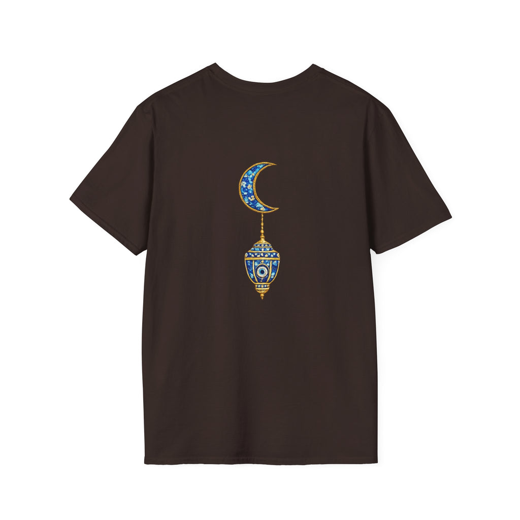 Evil Eye Crescent Lantern T‑Shirt — Protective Nazar Tee with Moon Lantern Design