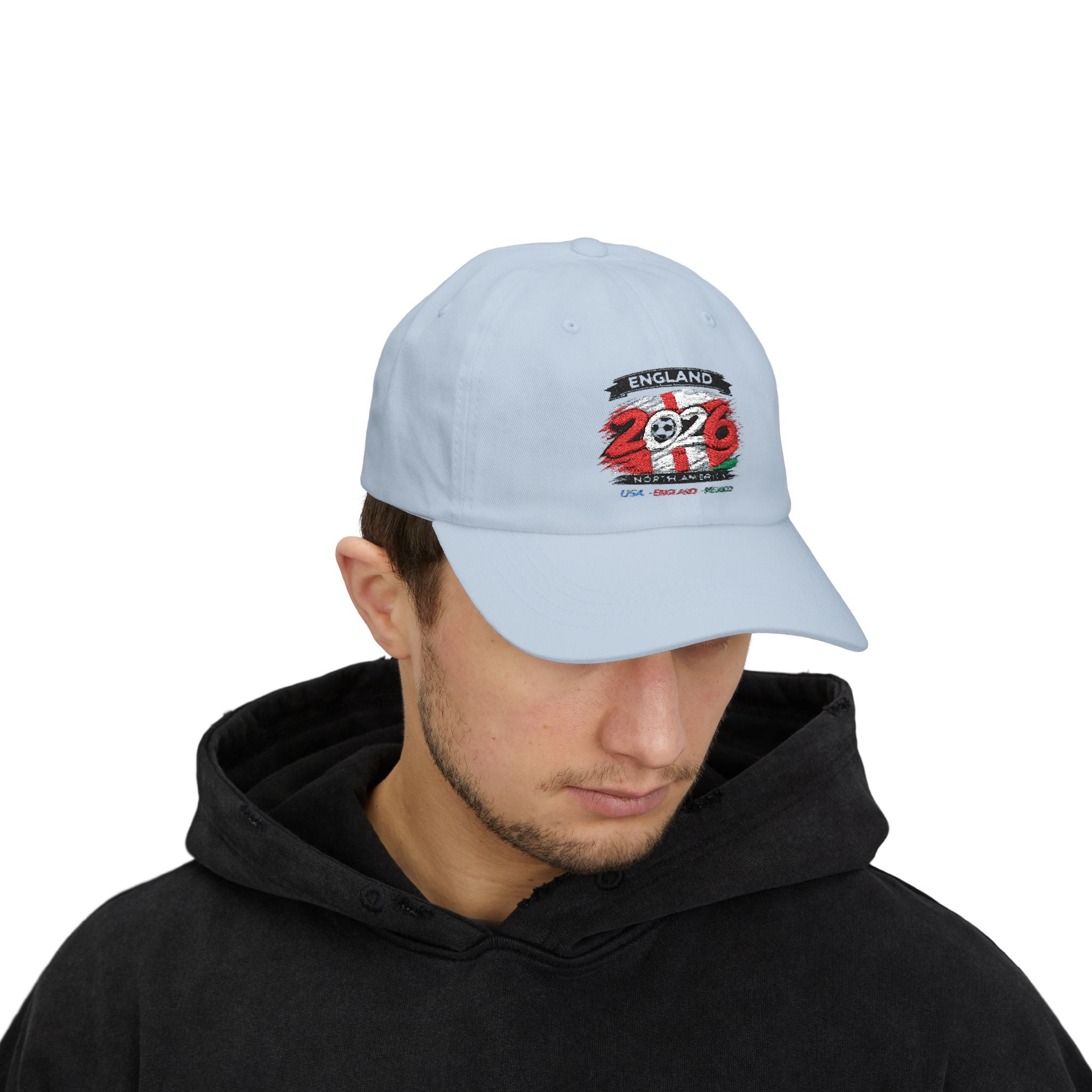 England 2026 Soccer Dad Cap — Retro Flag Embroidered Baseball Hat