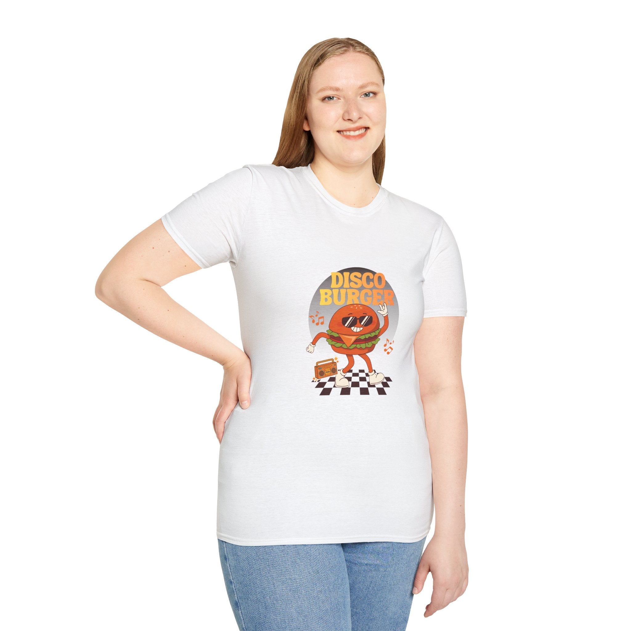 Disco Burger T-Shirt — Retro Dancing Burger Graphic Tee