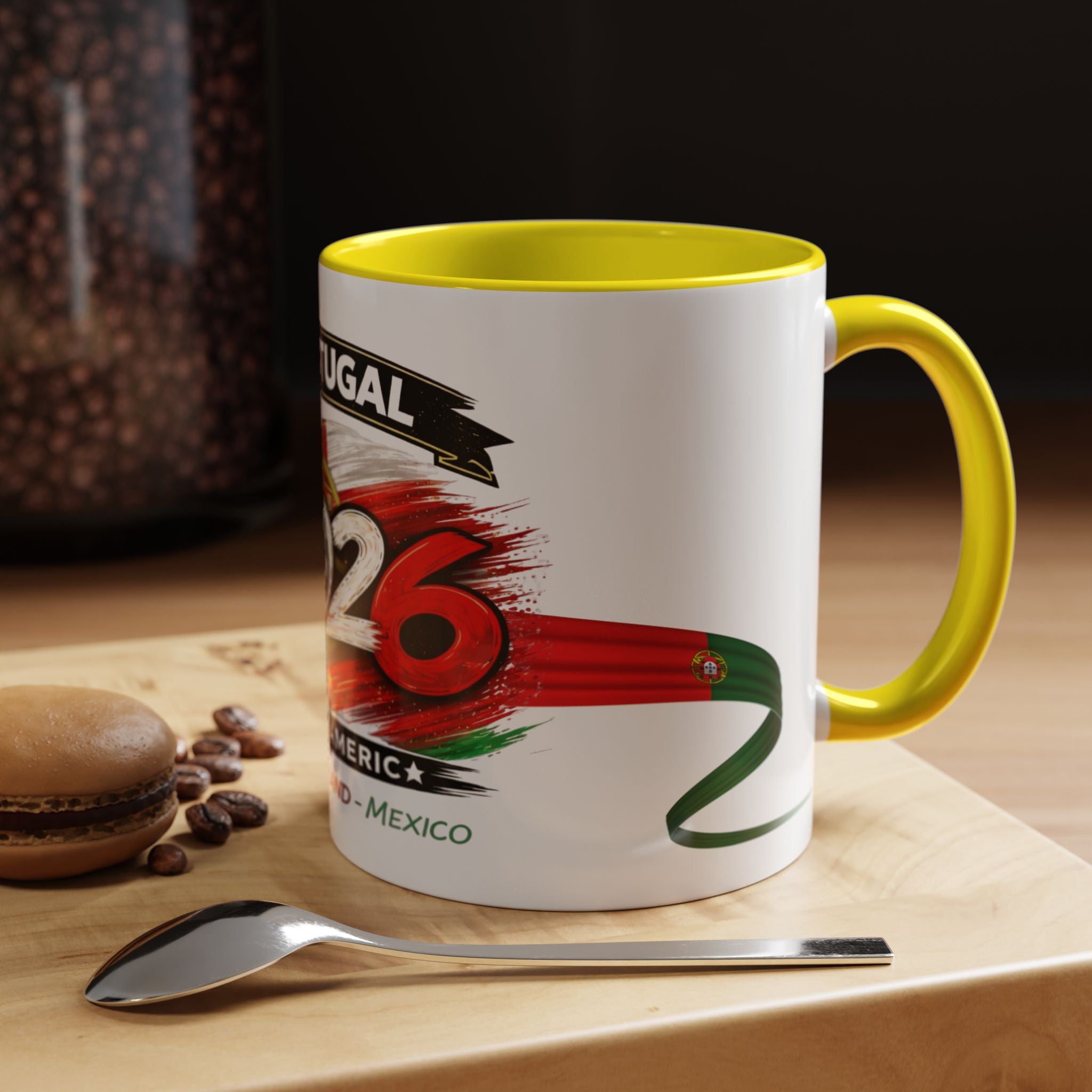 Portugal 2026 Soccer Cup Accent Coffee Mug — USA England Mexico Host Nations
