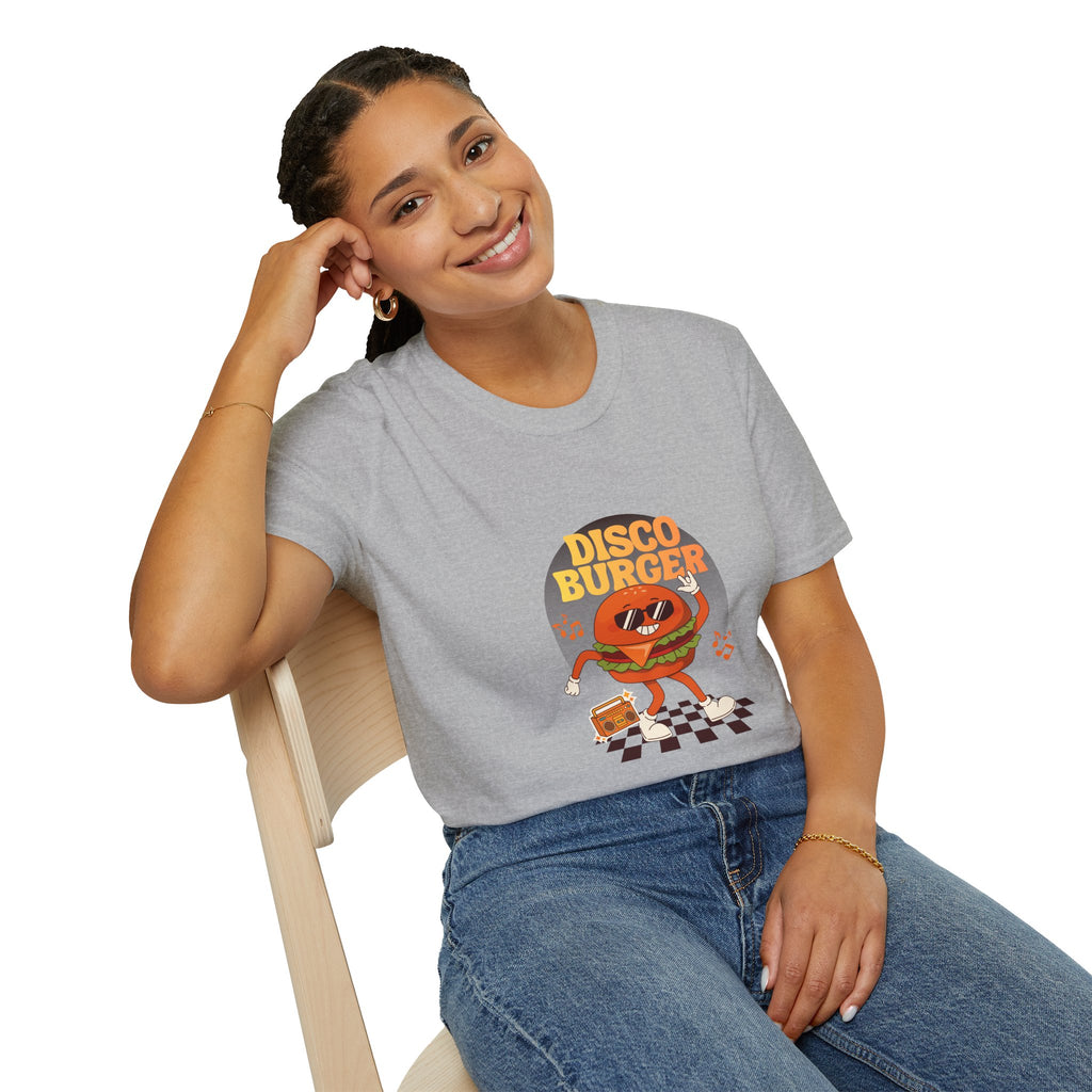 Disco Burger T-Shirt — Retro Dancing Burger Graphic Tee