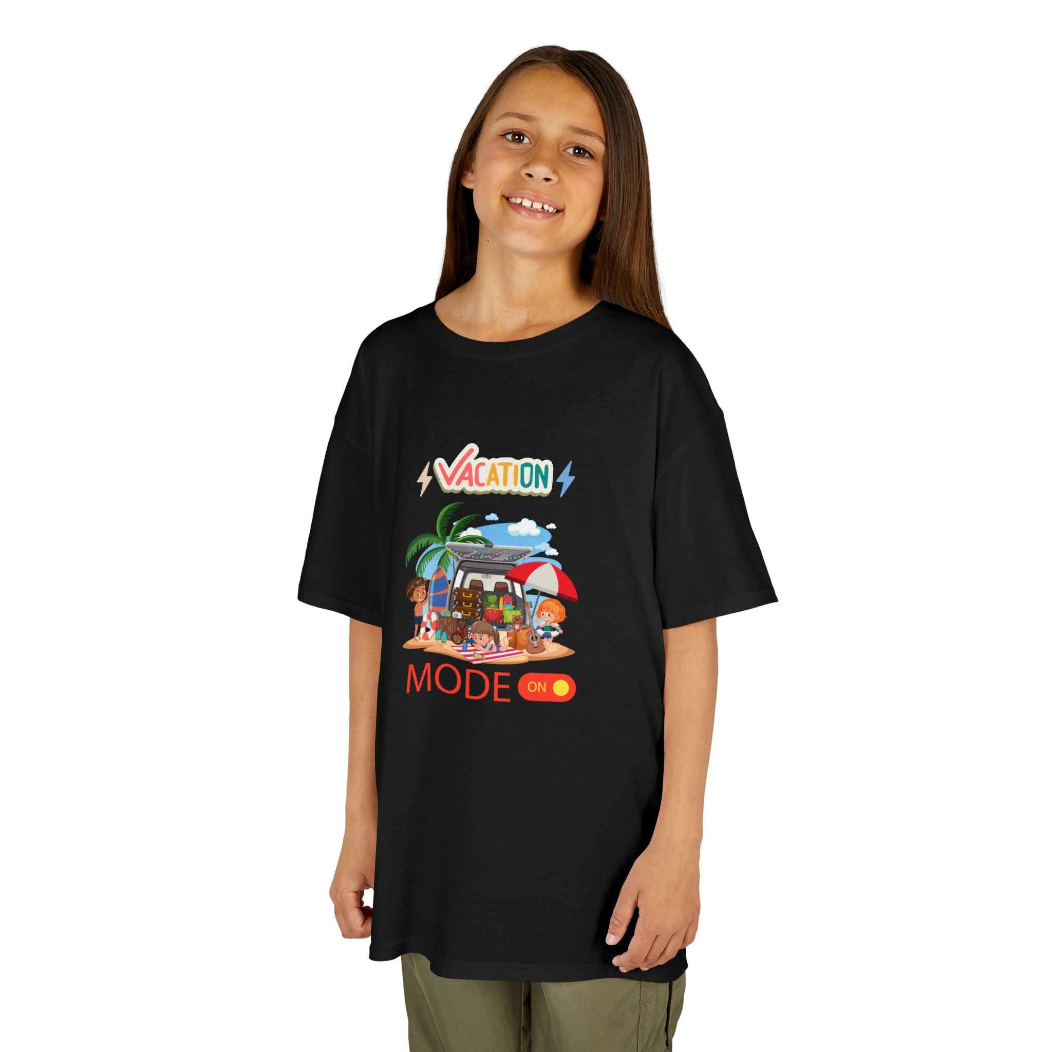 Kids Tee — "Vacation Mode" Beach Graphic Shirt