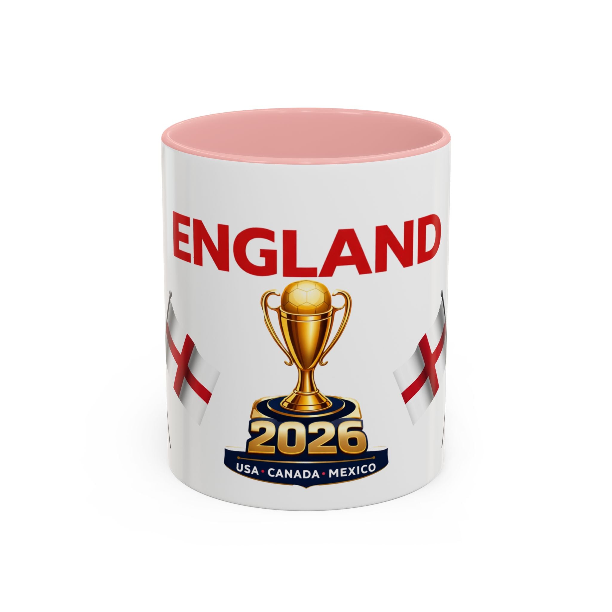 England 2026 Soccer Trophy Accent Coffee Mug — Cup Fan Gift (11/15oz)