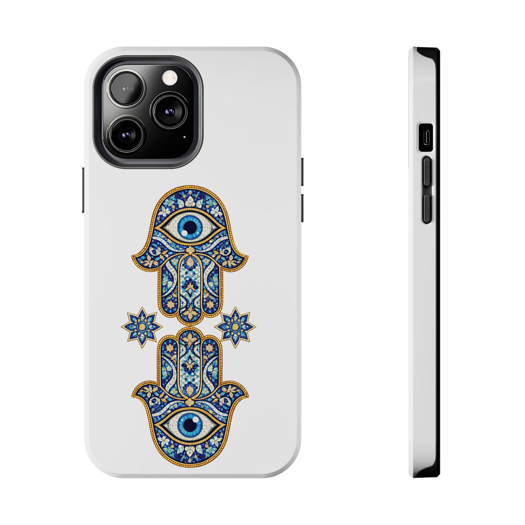 Hamsa Eye Tough Phone Case — Blue Mosaic Protective Phone Cover