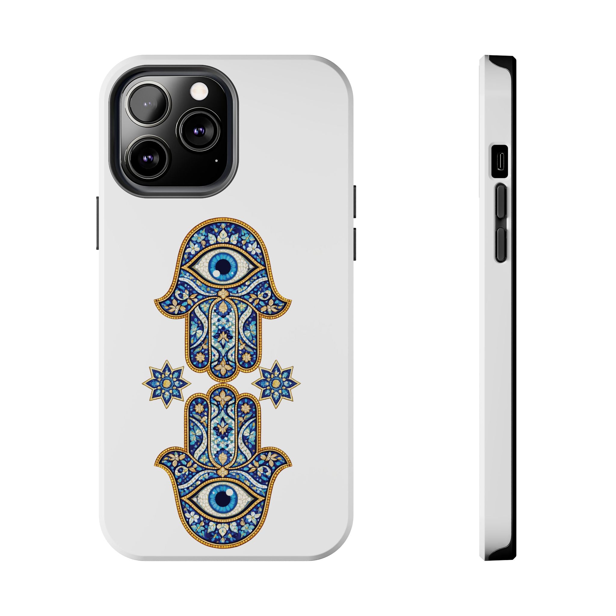 Hamsa Eye Tough Phone Case — Blue Mosaic Protective Phone Cover