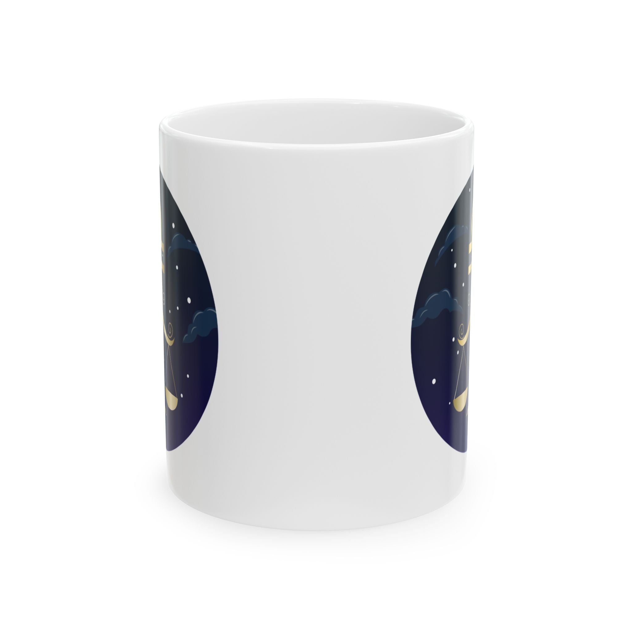 Libra Night Sky Ceramic Mug – Cute Moon & Stars Coffee Cup (11oz, 15oz)