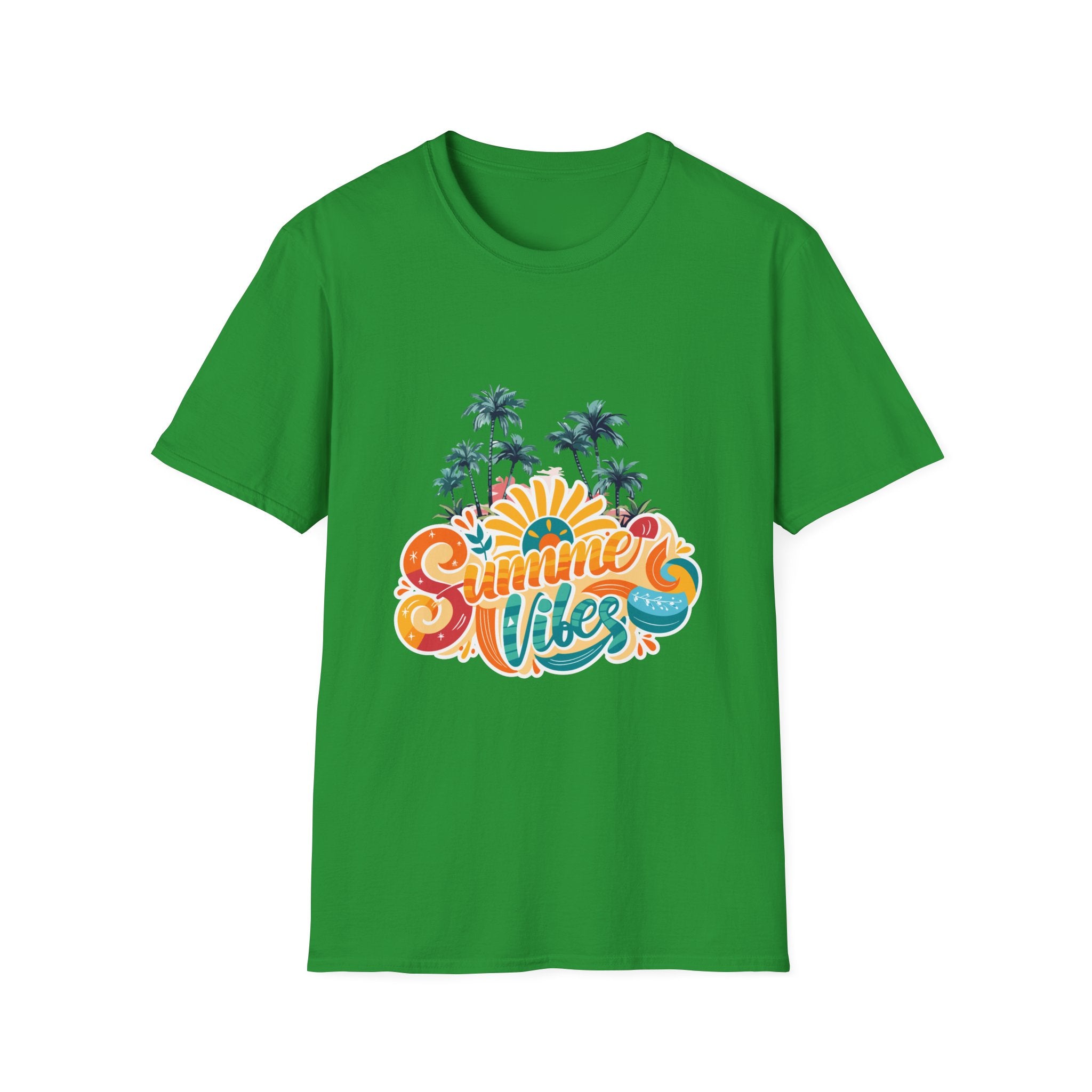 Summer Vibes T-Shirt — Retro Beach Palm Tree Graphic