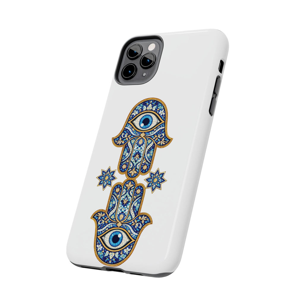 Hamsa Eye Tough Phone Case — Blue Mosaic Protective Phone Cover