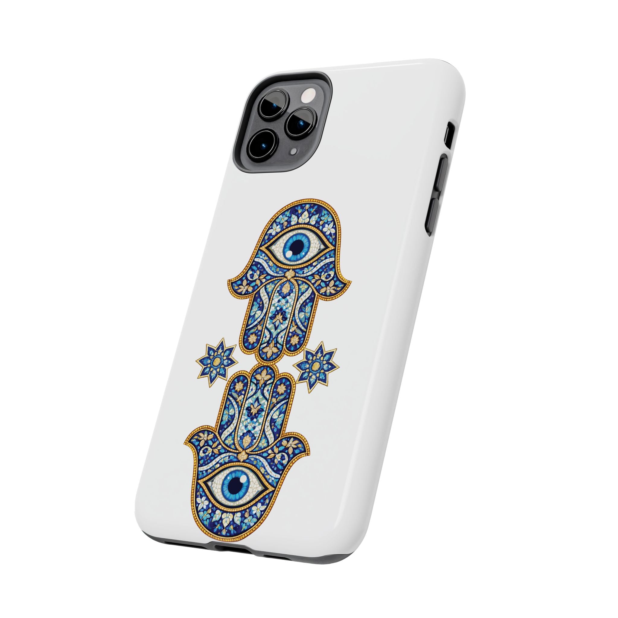 Hamsa Eye Tough Phone Case — Blue Mosaic Protective Phone Cover