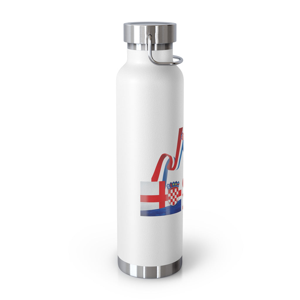 Croatia 2026 Soccer Flag Insulated Bottle — 22oz Vacuum Water Bottle