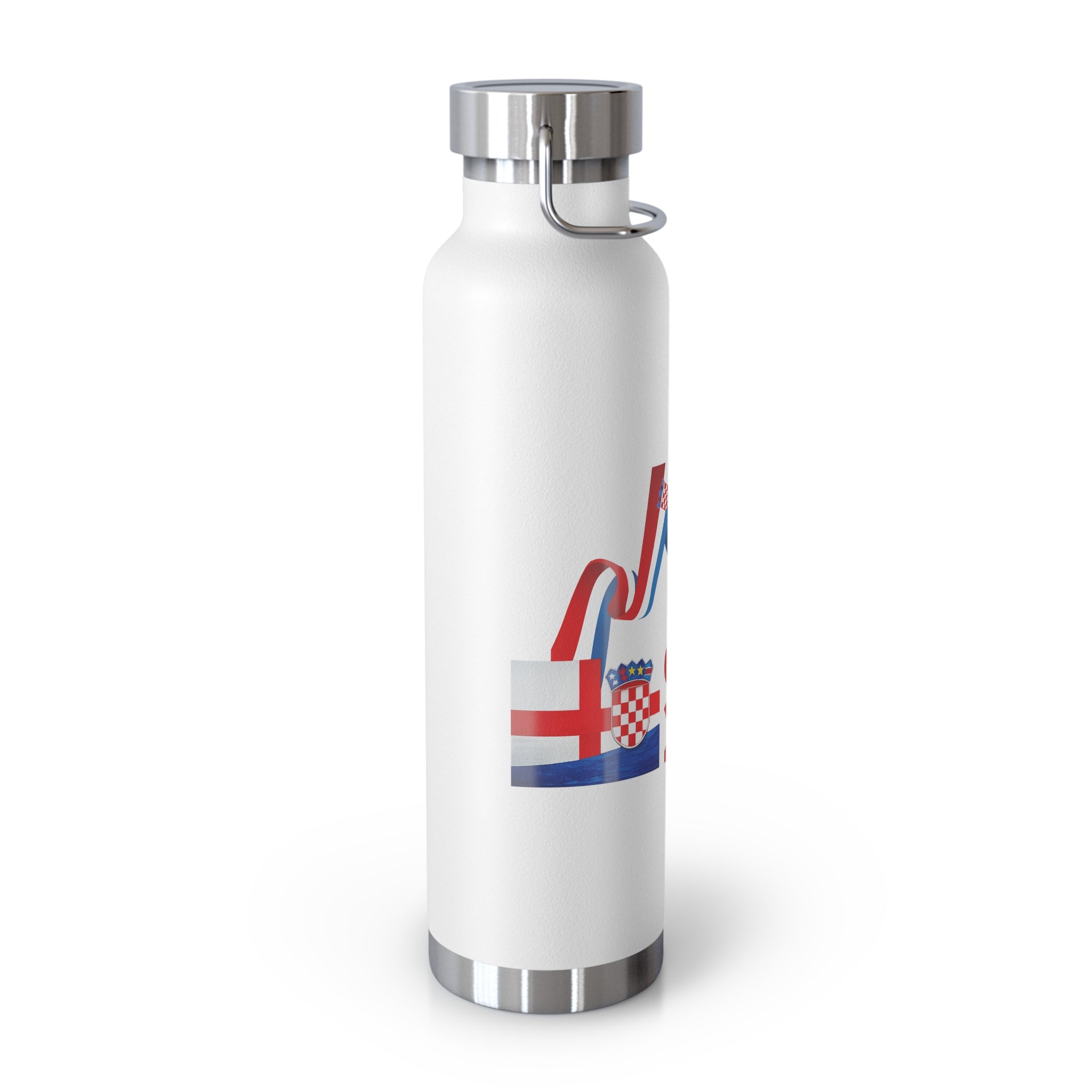 Croatia 2026 Soccer Flag Insulated Bottle — 22oz Vacuum Water Bottle