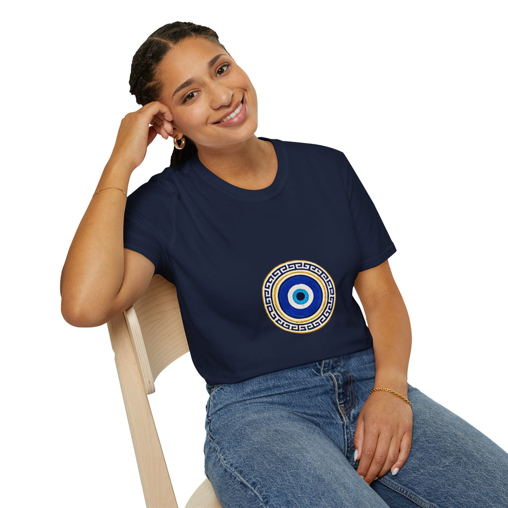 Evil Eye Crescent Lantern T‑Shirt — Protective Nazar Tee with Moon Lantern Design