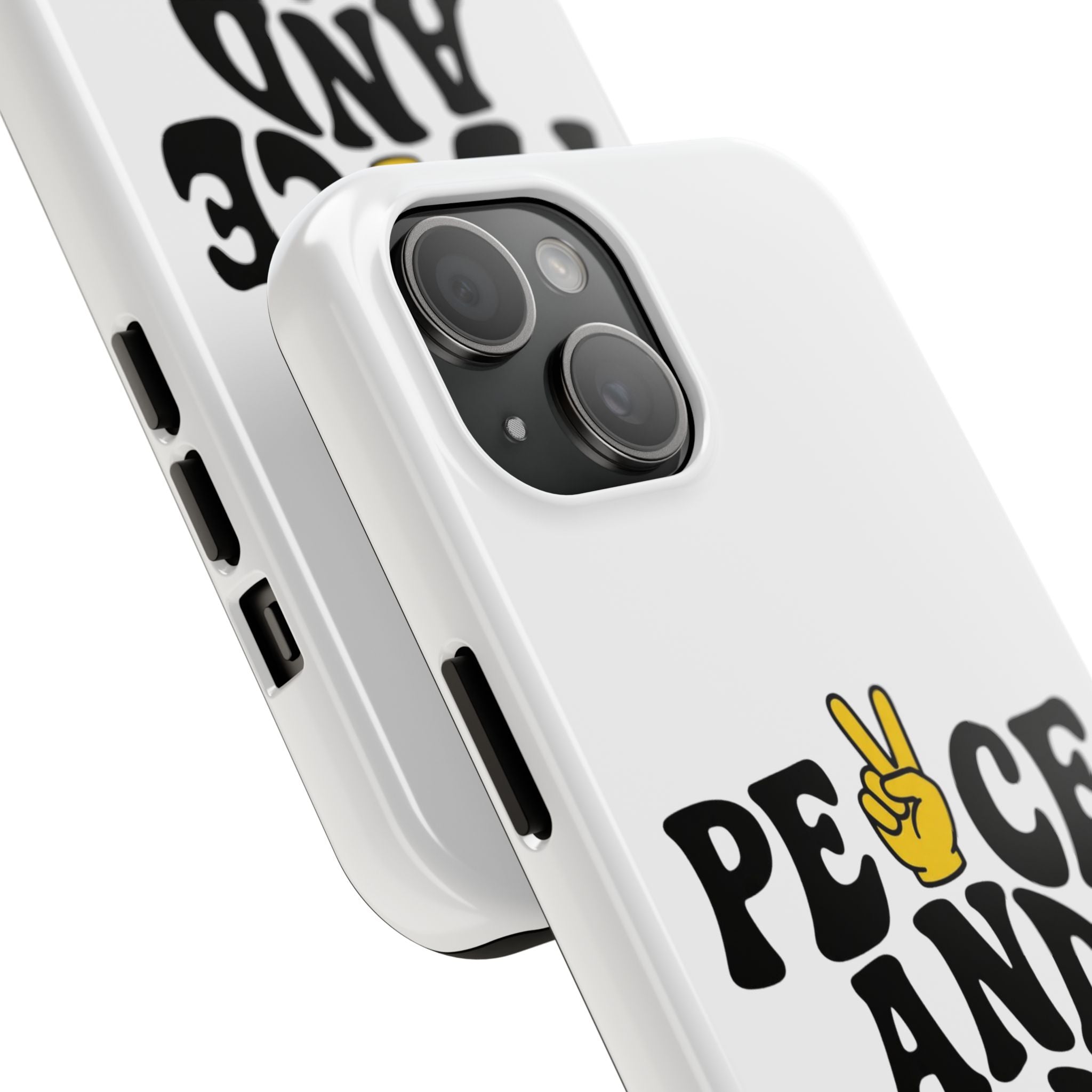 Peace and Love Tough Phone Case — Retro Peace Sign & Heart Protective Cover