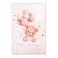 Baby Bear Balloon Pink Nursery Area Rug — Cute Plush Teddy on Clouds
