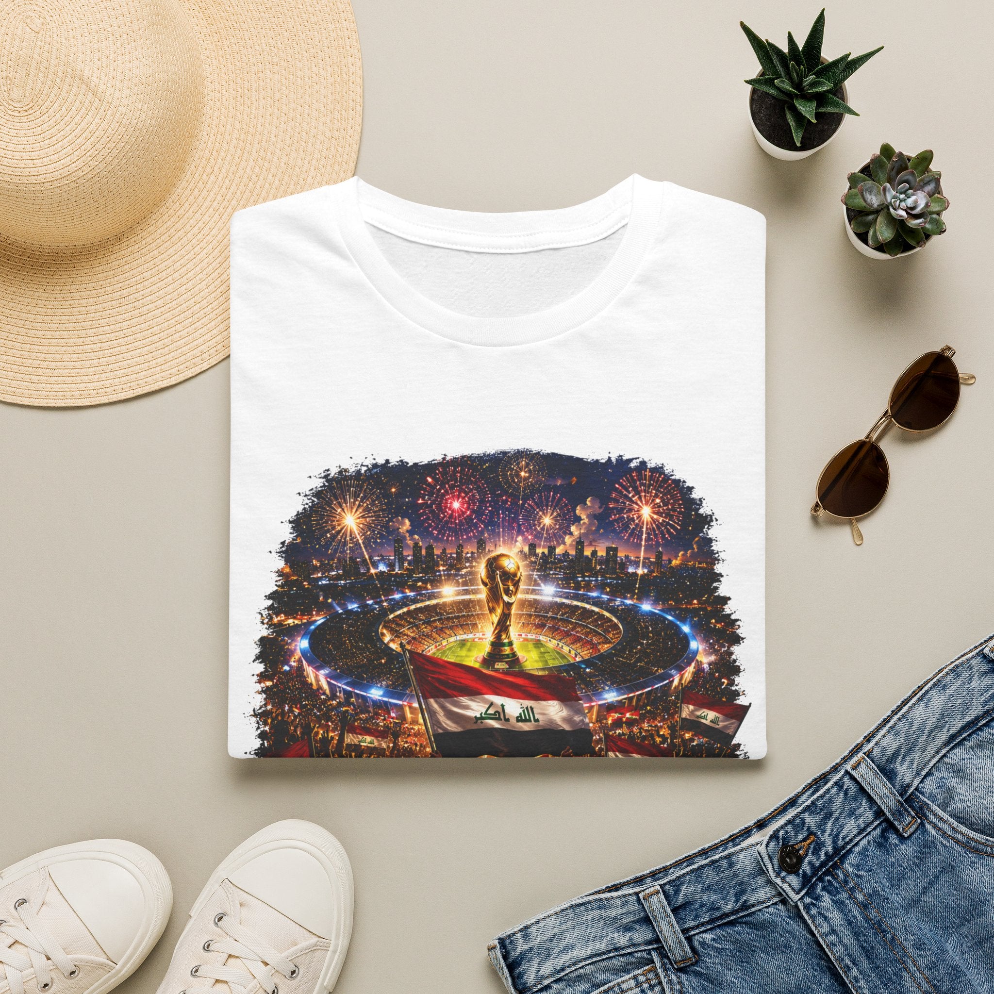 T-Shirt — Football World Cup Celebration Design with Arabic Text