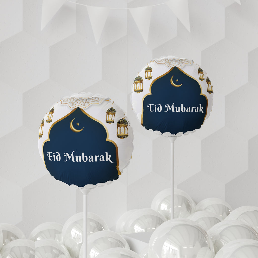 Eid Mubarak 11" Foil Balloon — Crescent Moon Celebration Balloon