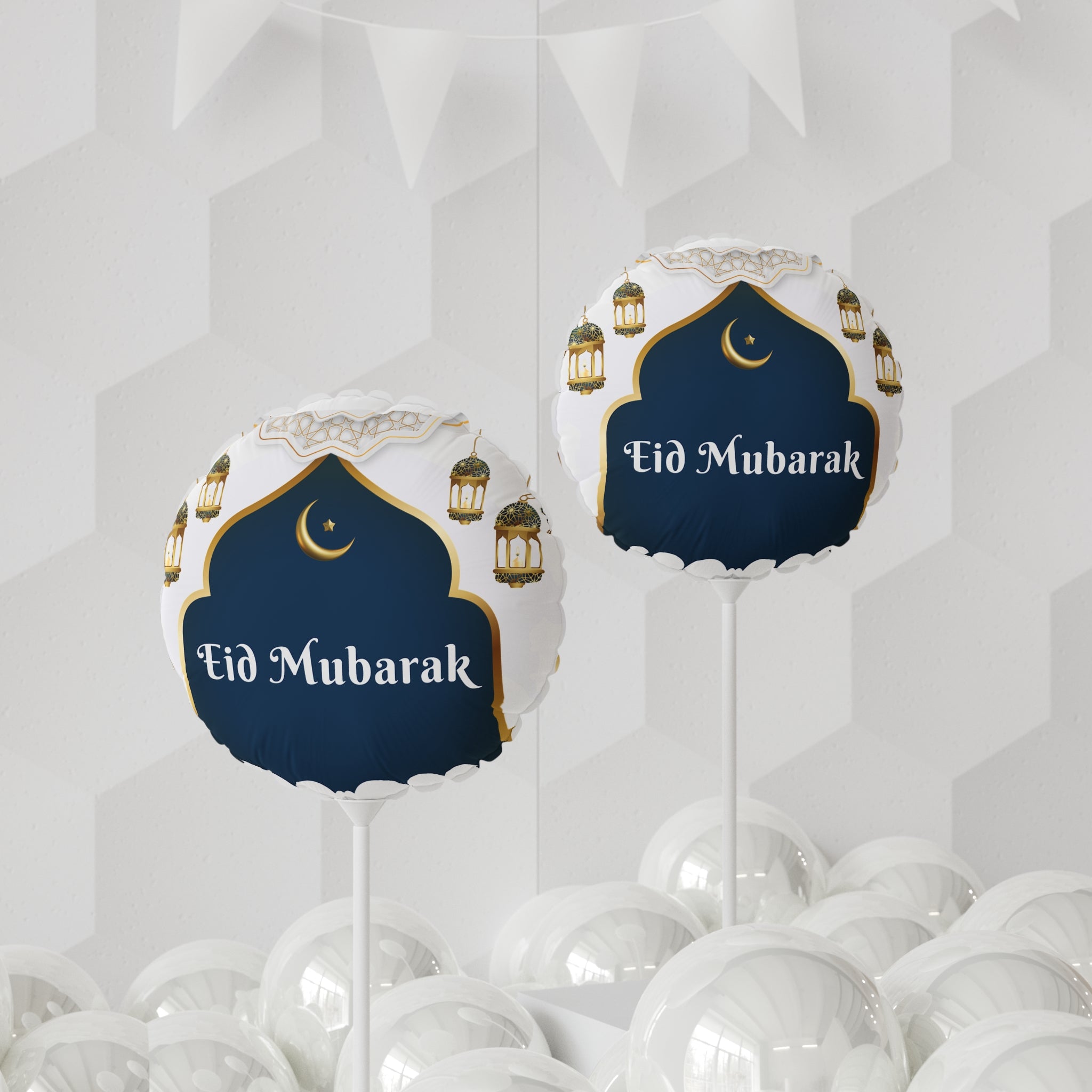 Eid Mubarak 11" Foil Balloon — Crescent Moon Celebration Balloon