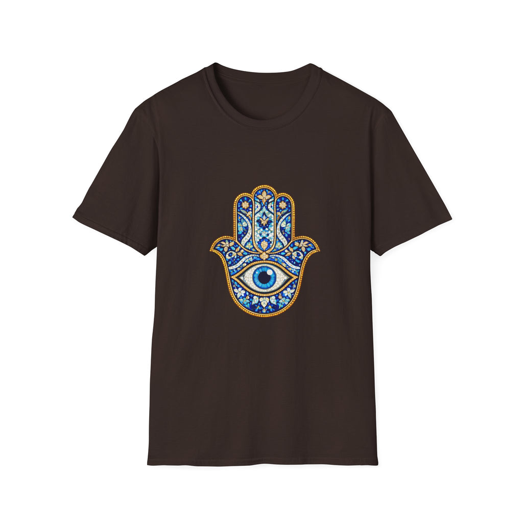 Hamsa Hand T-Shirt with Evil Eye Design - Protective Boho Graphic Tee