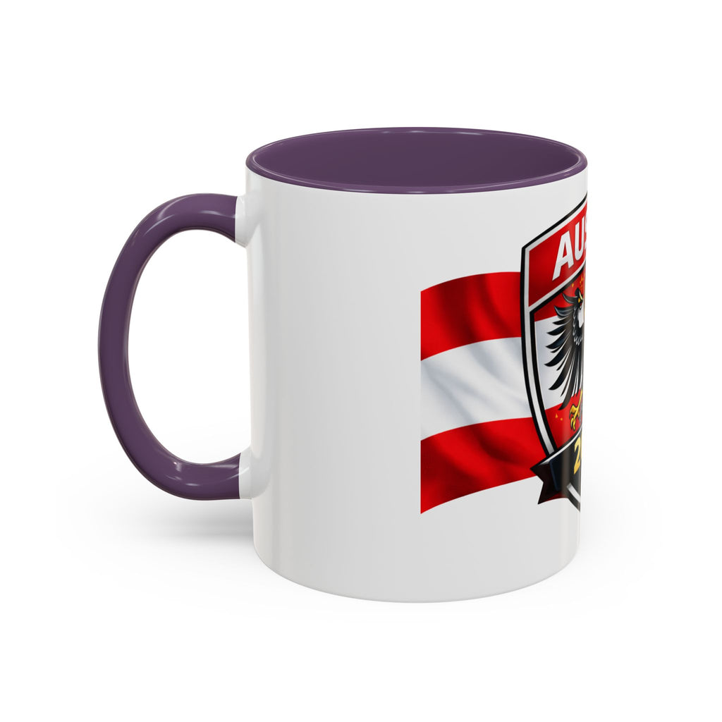 Austria 2026 Cup Coffee Mug – Austrian Flag & Trophy Accent Mug