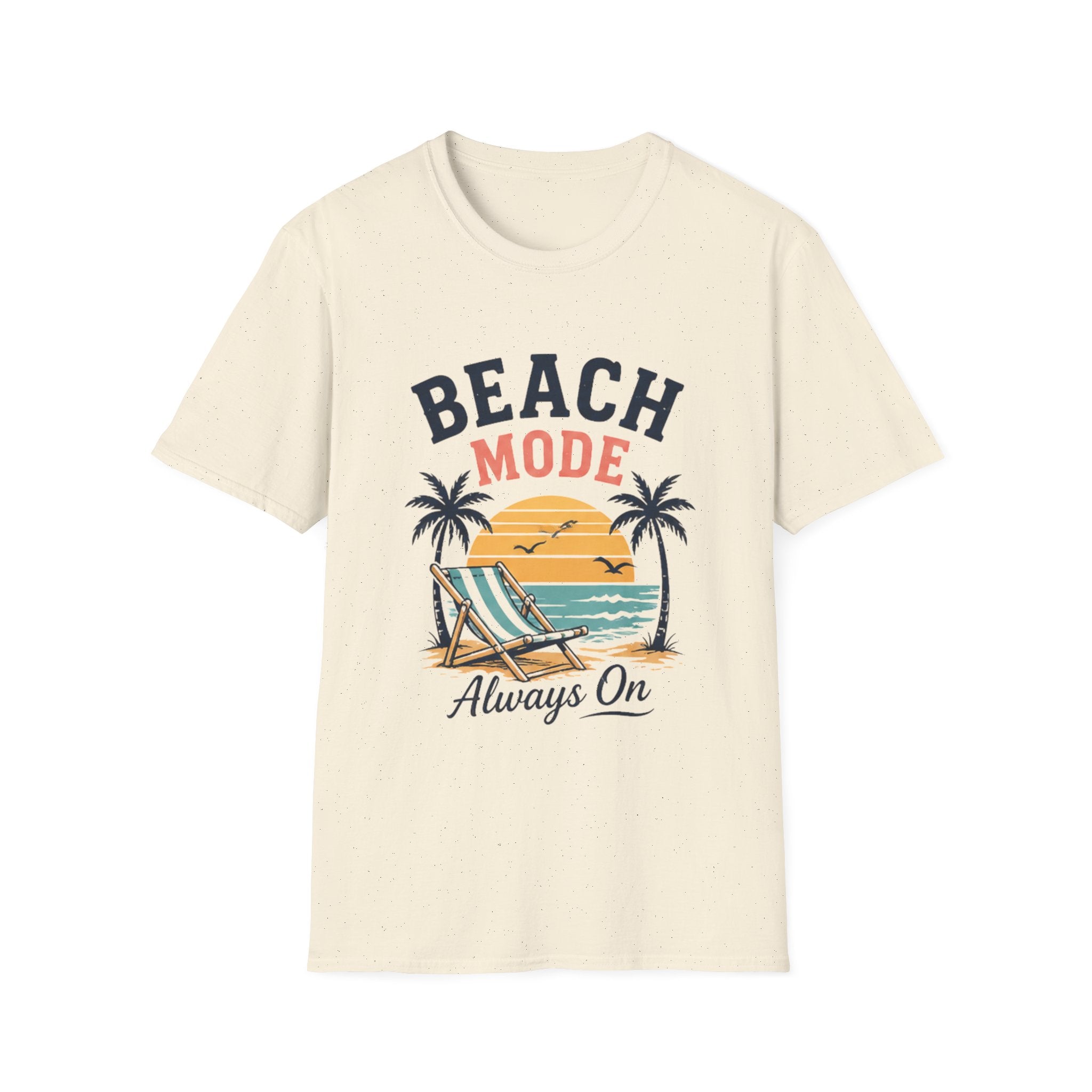Beach Mode unisex T-Shirt — "Always On" Vintage Sunset Beach Graphic