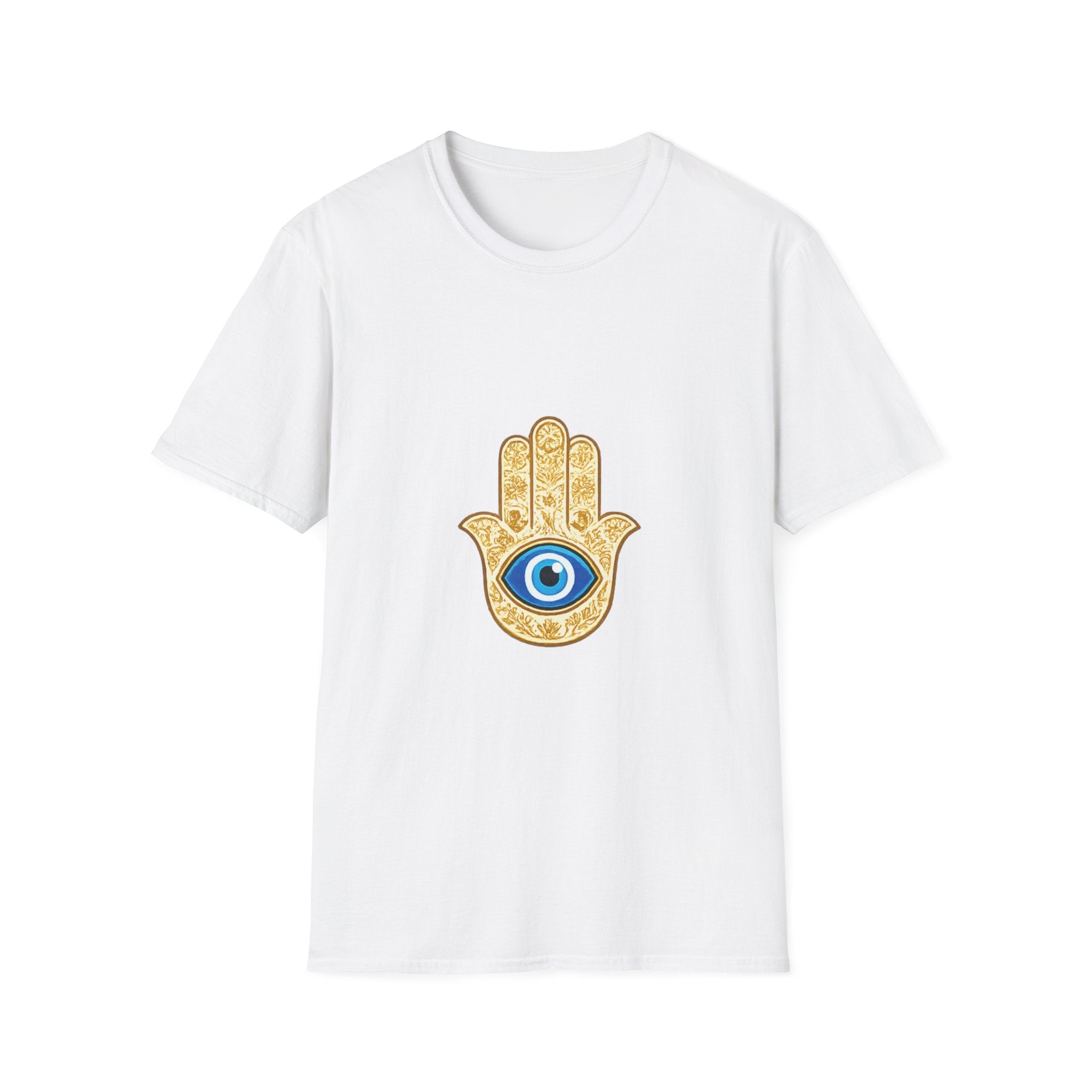Hamsa Hand T-Shirt with Blue Evil Eye — Protective Spiritual Symbol Tee