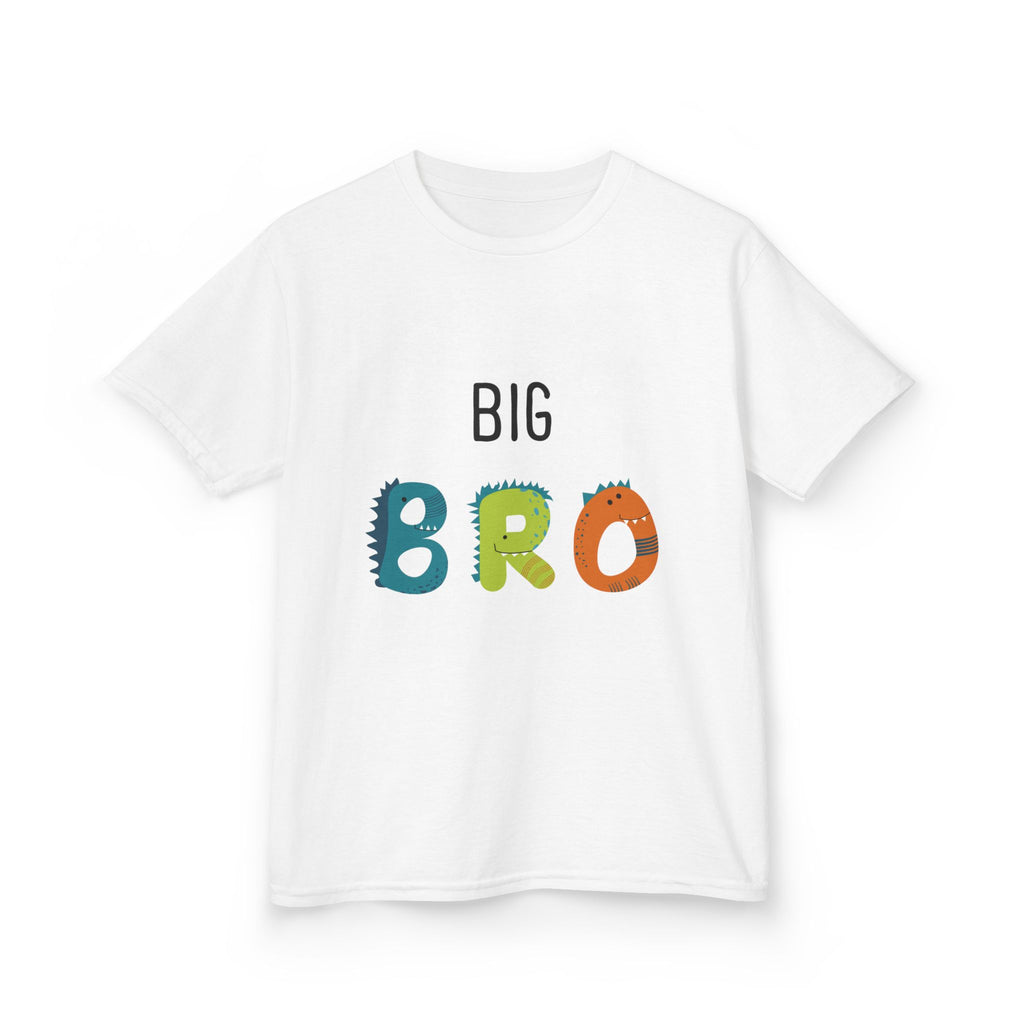 Big Bro Kids T-Shirt — Colorful Monster Lettering, Big Brother Announcement Gift