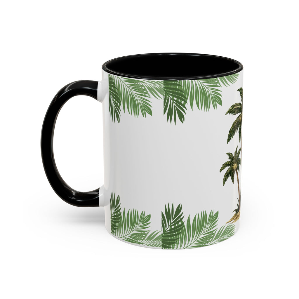 Tropical Palm Coffee Mug — Beachy Accent Mug with Palm Leaves (11oz)