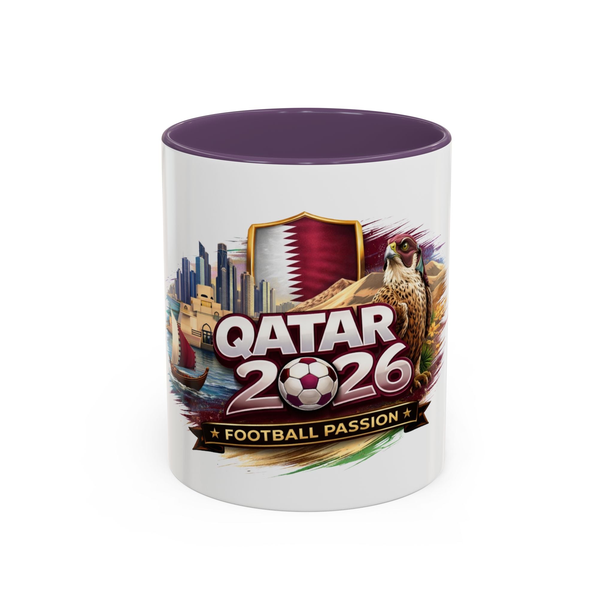 Qatar 2026 Football Passion Accent Coffee Mug (11/15oz)