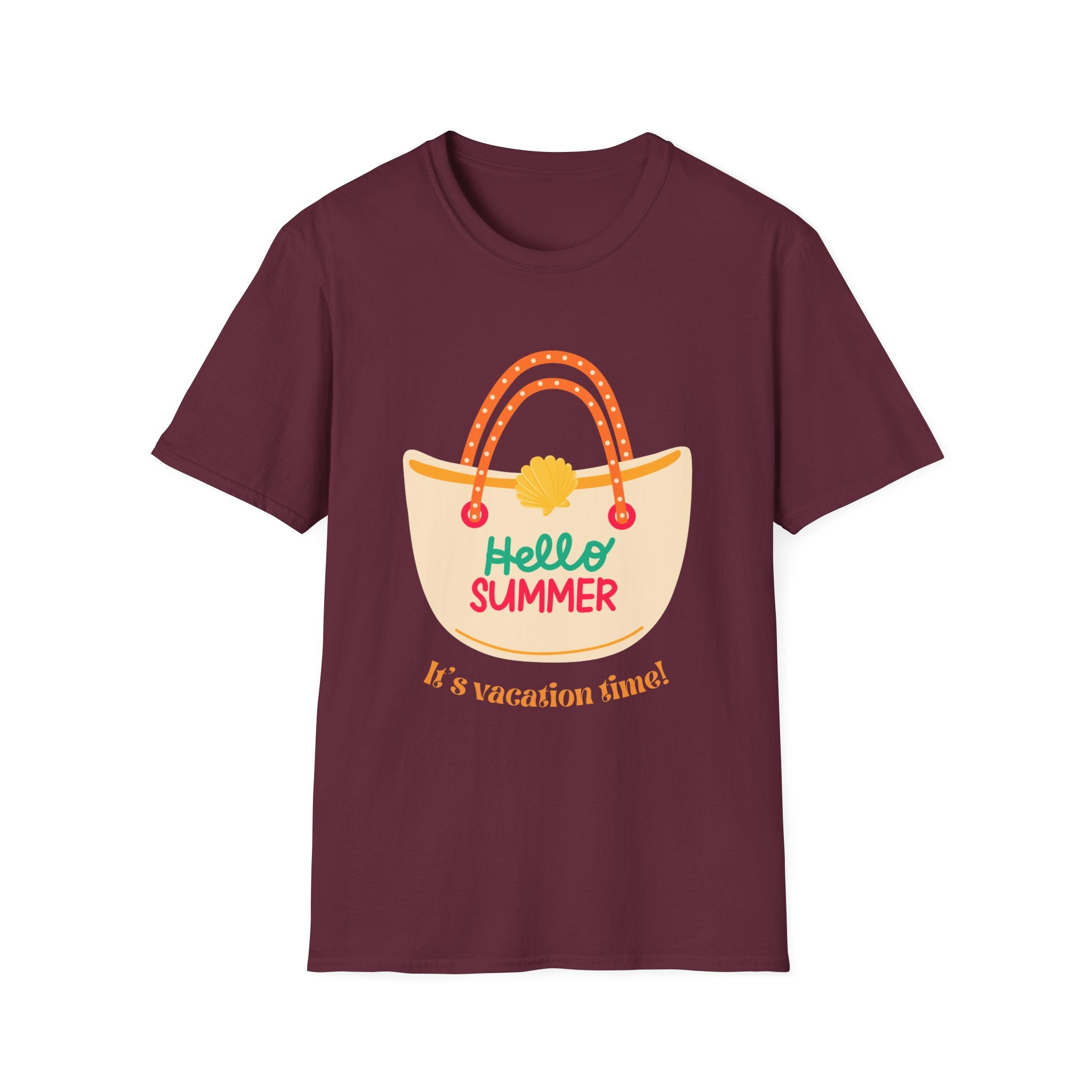 Hello Summer Tote Graphic T-Shirt — "Hello Summer, It’s Vacation Time!"
