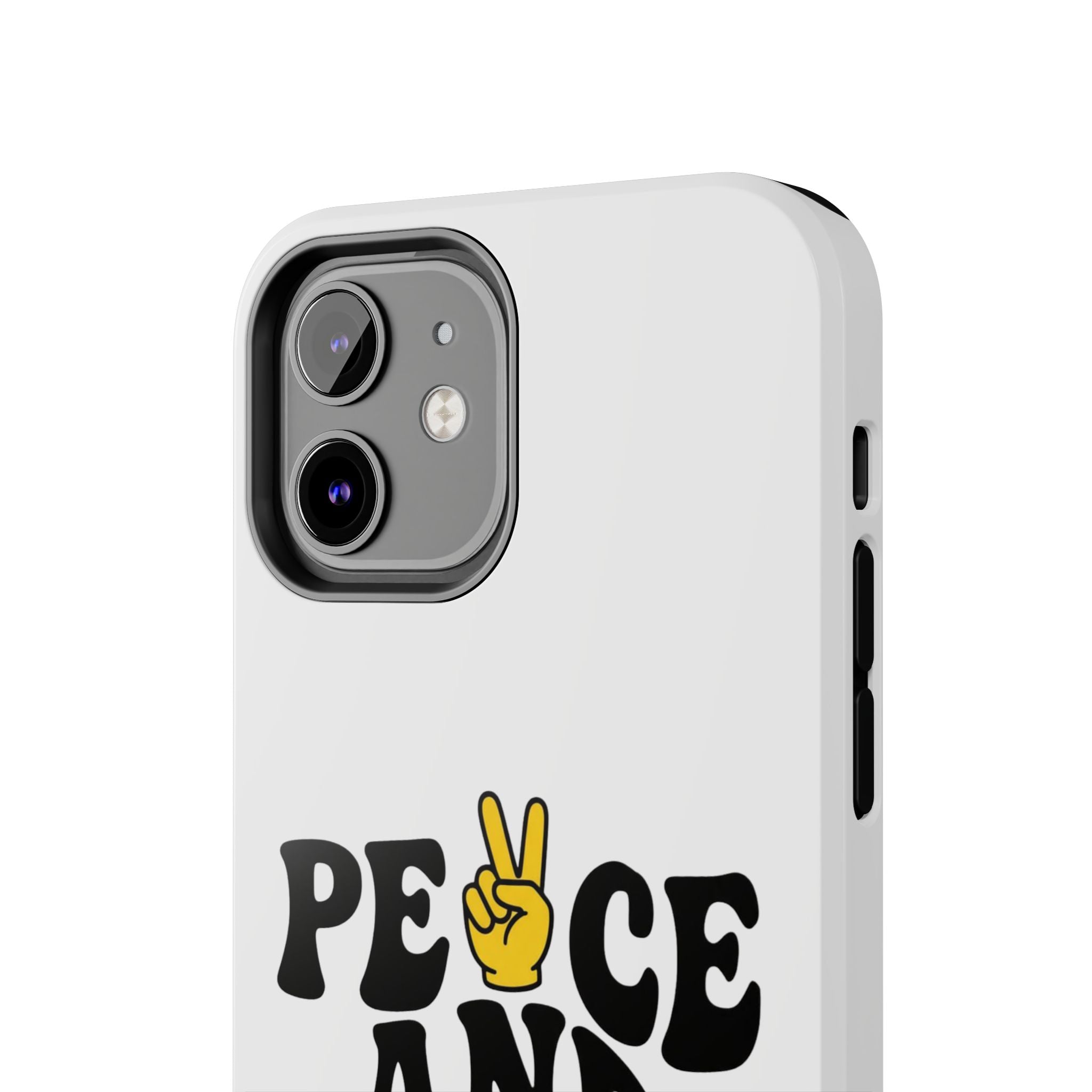 Peace and Love Tough Phone Case — Retro Peace Sign & Heart Protective Cover