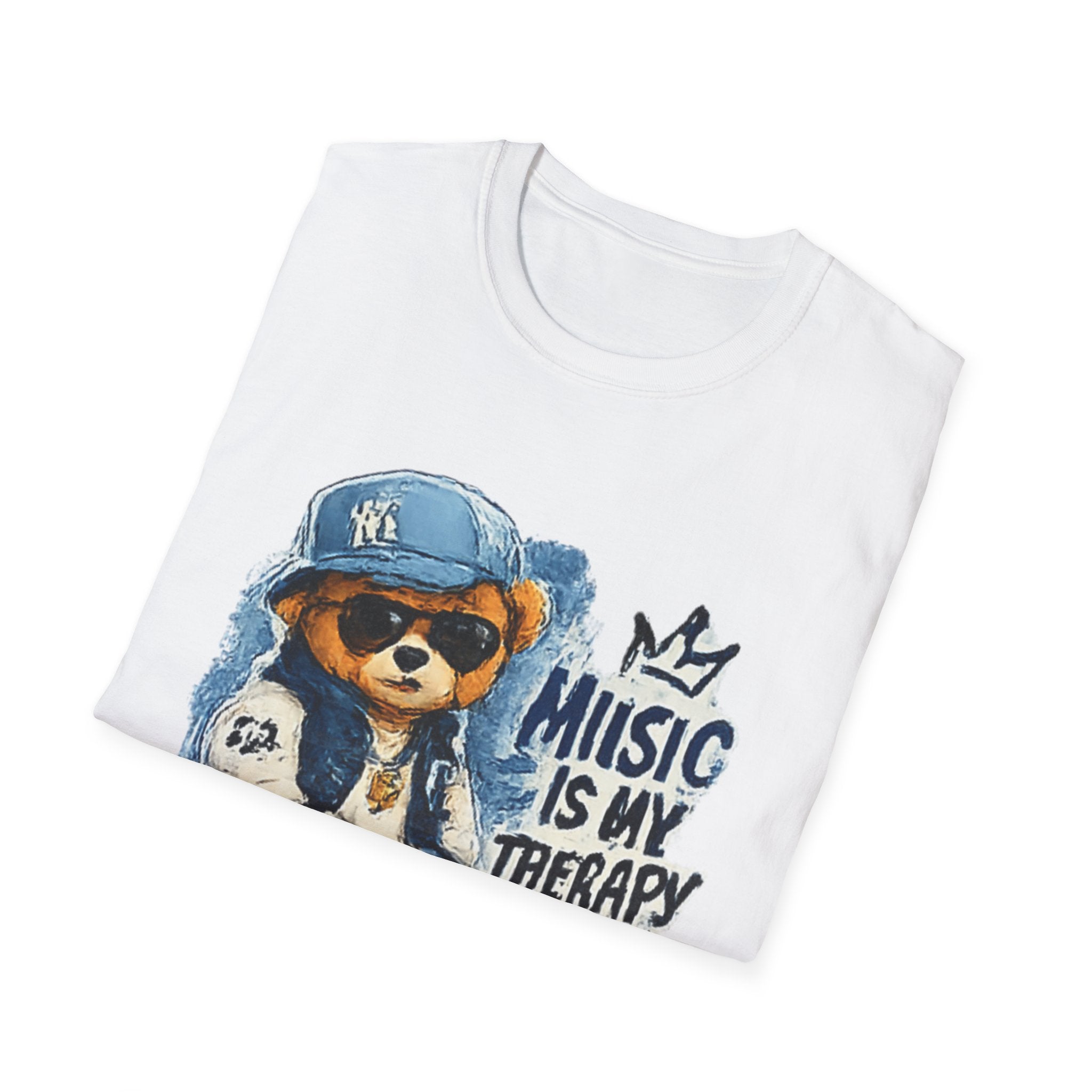 Music Is My Therapy T-Shirt — Teddy Bear Rapper Graphic Tee