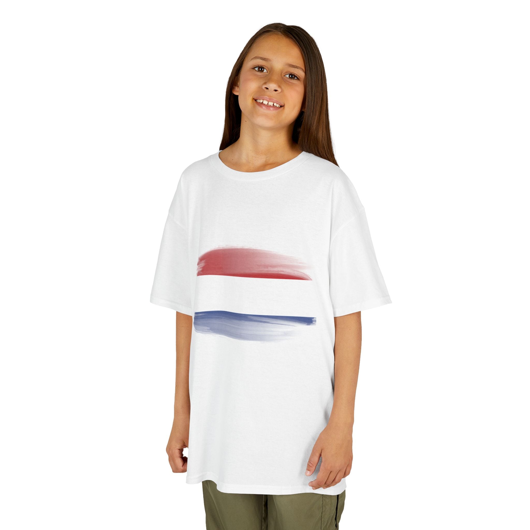 Netherlands 2026 Kids T-Shirt – Dutch Flag Brushstroke Soccer Supporter Tee