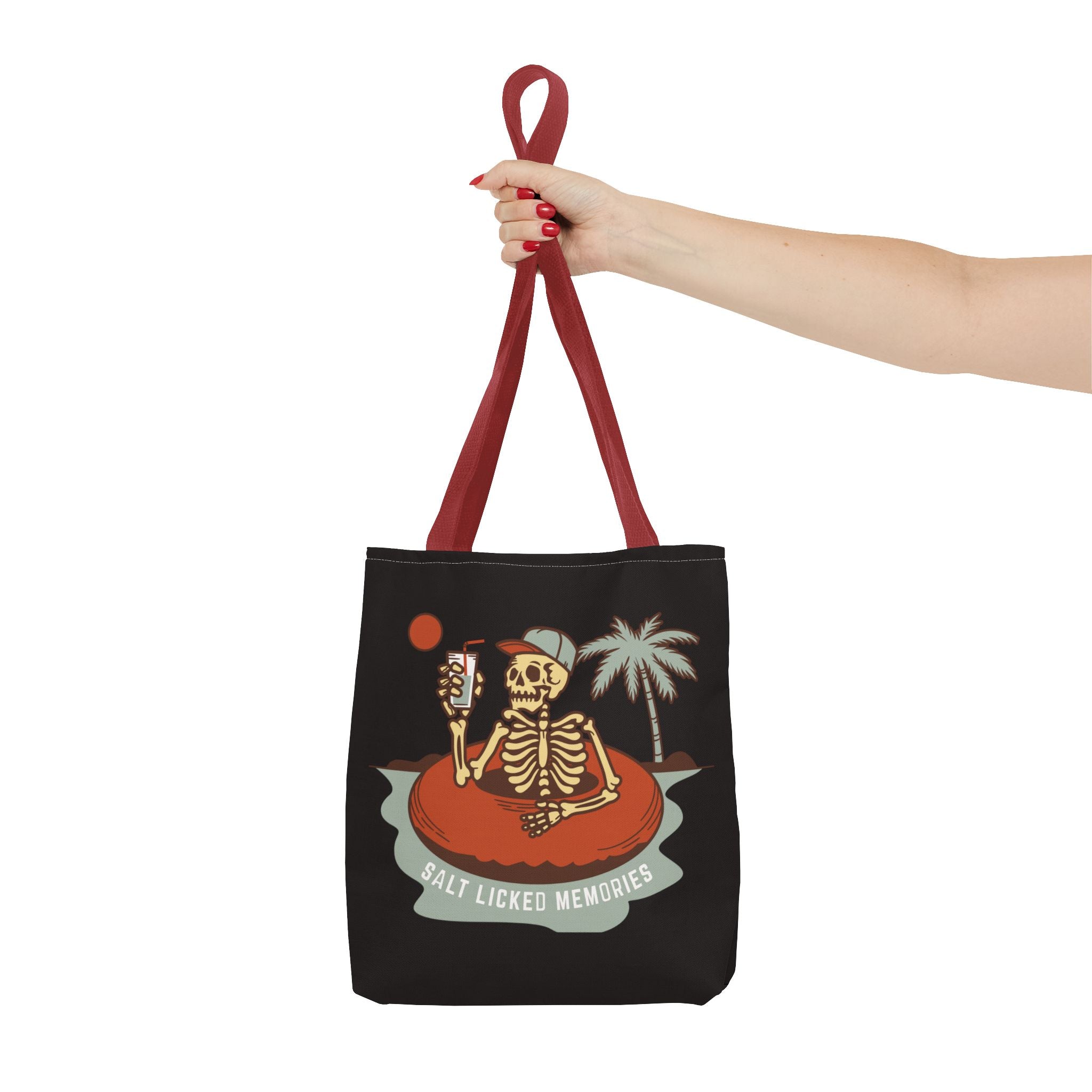 Hello Summer Skeleton Tote Bag — 'Salt Licked Memories' Beach Graphic