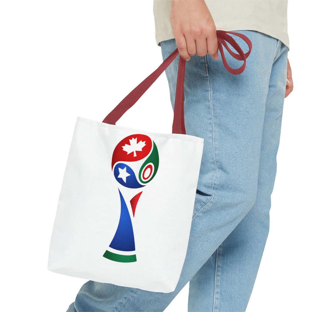 2026 USA Canada Mexico Soccer Trophy Tote Bag — World Cup Style Fan Tote