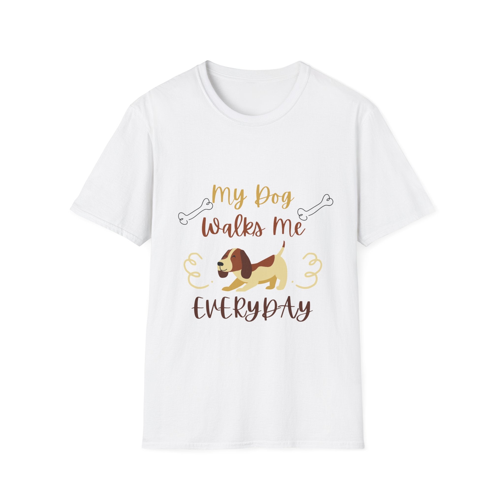 Dog Lover T-Shirt — “My Dog Walks Me Everyday” Cute Beagle Design