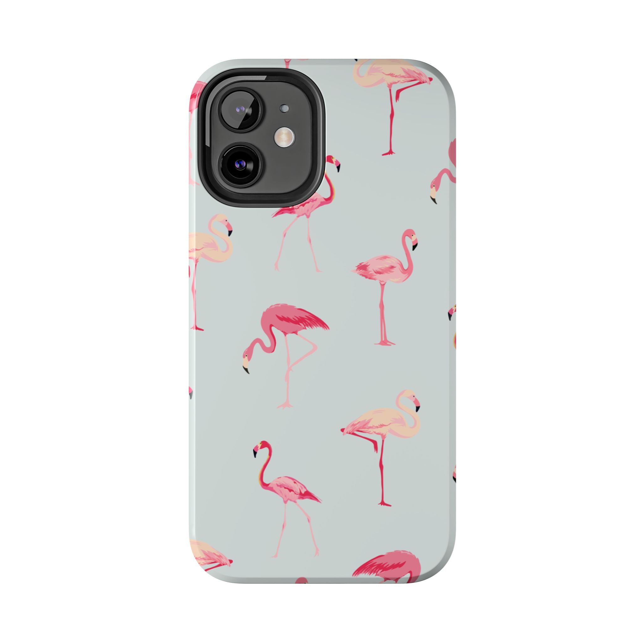 Flamingo Pattern Tough Phone Case — Cute Pink Birds Protective Phone Cover