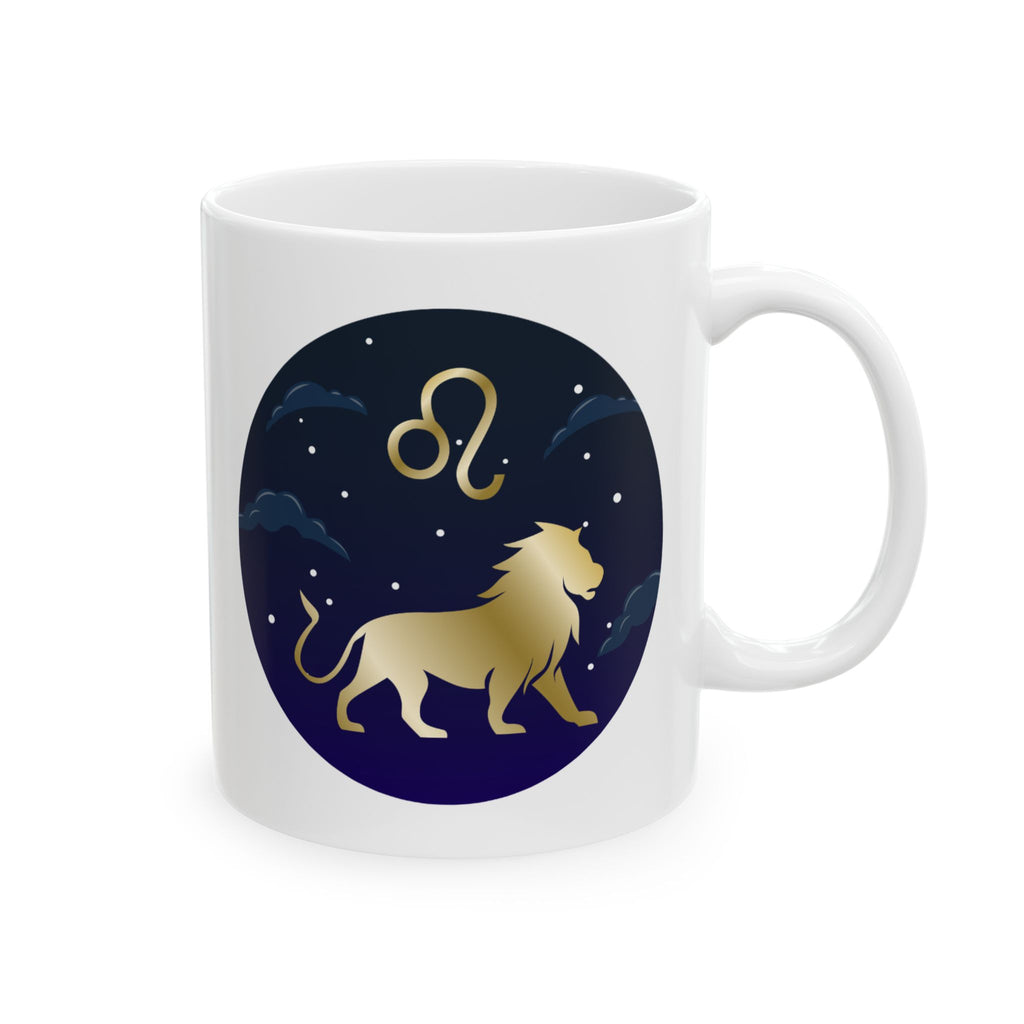 LEO Zodiac Leo Constellation Ceramic Mug — Starry Night Astrology Coffee Cup (11oz/15oz)