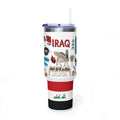 Tumbler — Iraq Landmark 40oz Vacuum Thermal Tumbler with Iraqi Flag & Cultural Icons