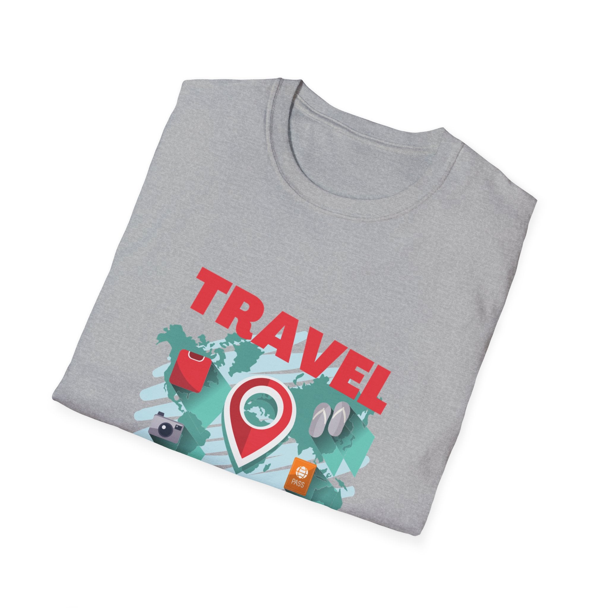 Travel Is My Therapy T-Shirt — Wanderlust Map Tee for Travelers & Adventure Lovers
