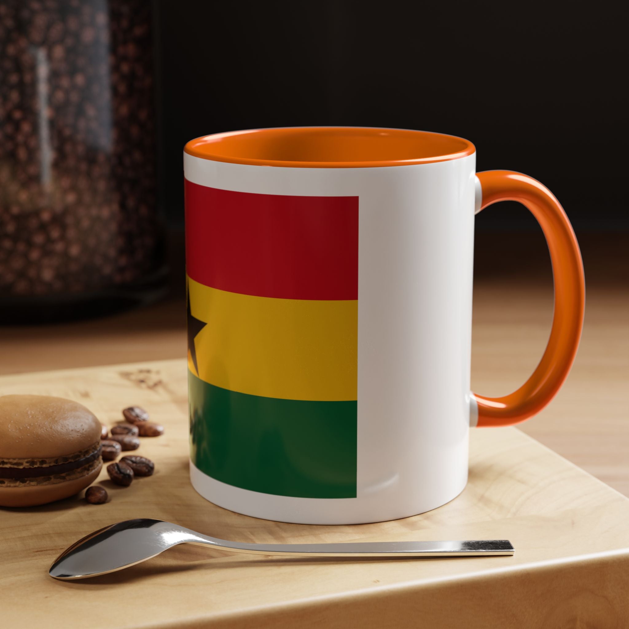 Ghana Flag Accent Coffee Mug – Black Star Red Yellow Green 11/15oz