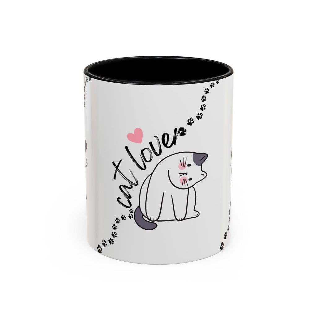 Cat Lover Coffee Mug — Cute Paw Print Accent Mug (11/15oz)