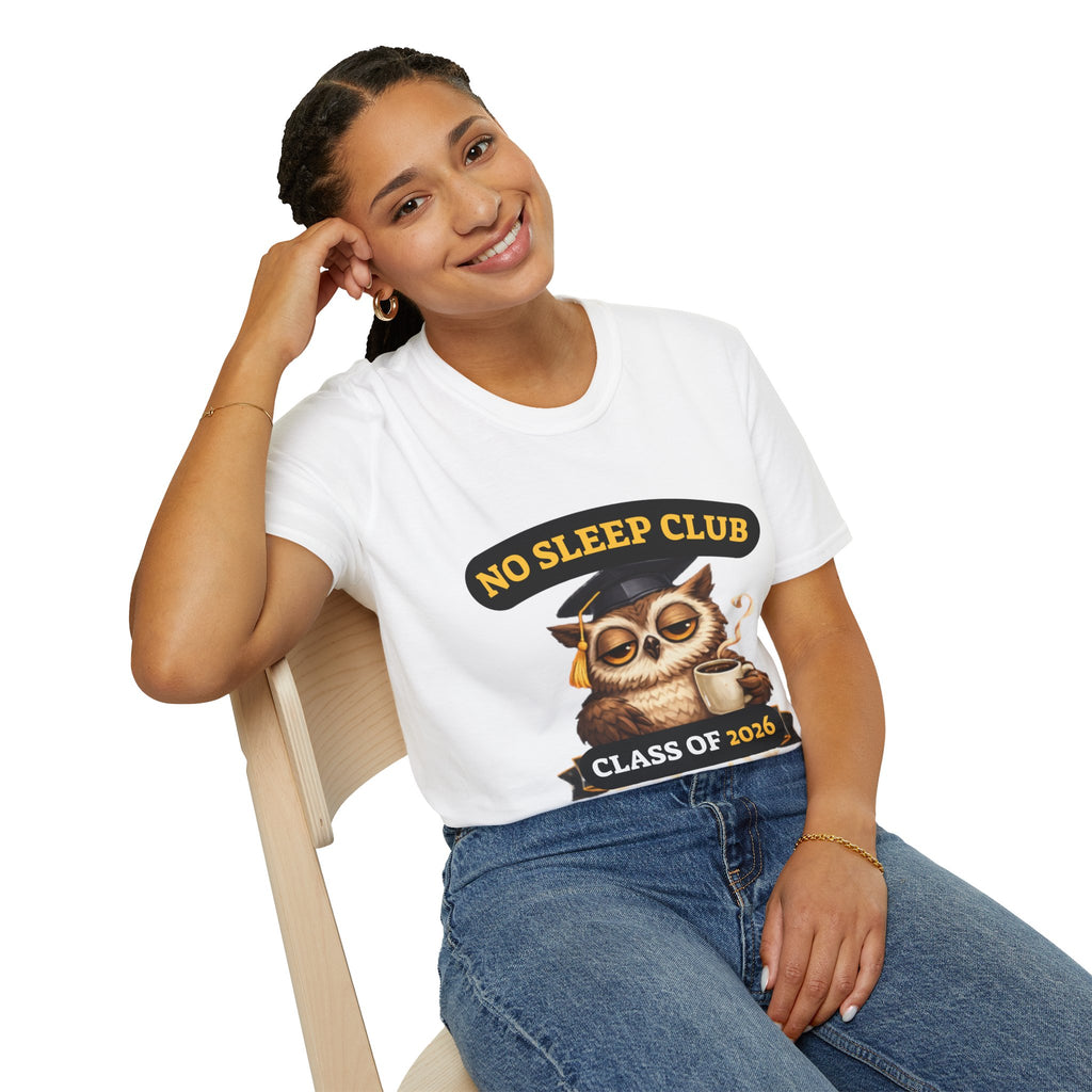 No Sleep Club Class of 2026 T-Shirt — Graduation Owl Tee