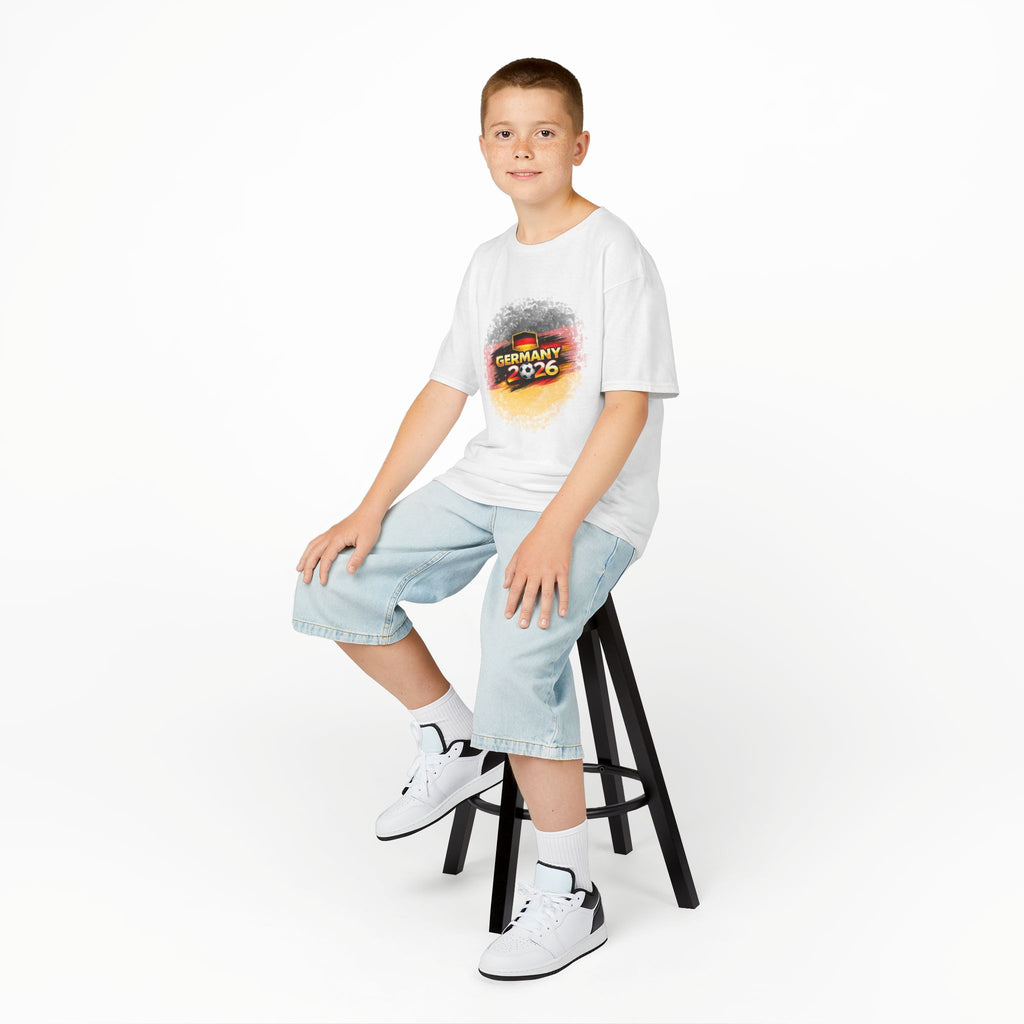Kids Germany 2026 T-Shirt — German Flag Shield Soccer Fan Tee