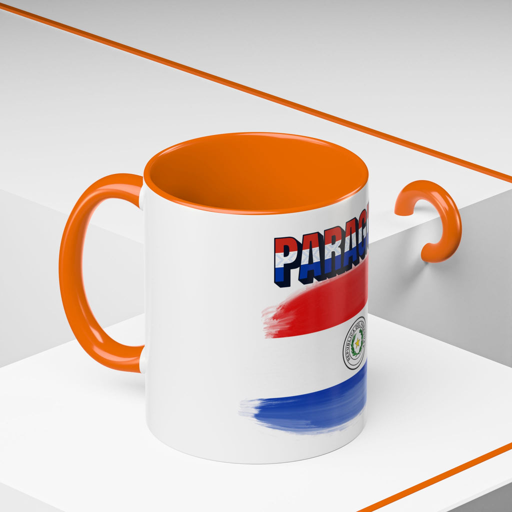 Paraguay Flag Accent Coffee Mug – Patriotic Red White Blue Souvenir (11/15 oz)