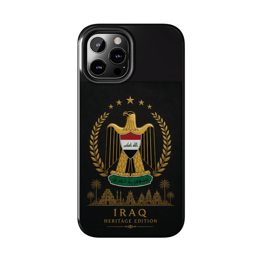 Iraq Coat of Arms Tough Phone Case — Arabic ‘Allahu Akbar’ Military Eagle Design