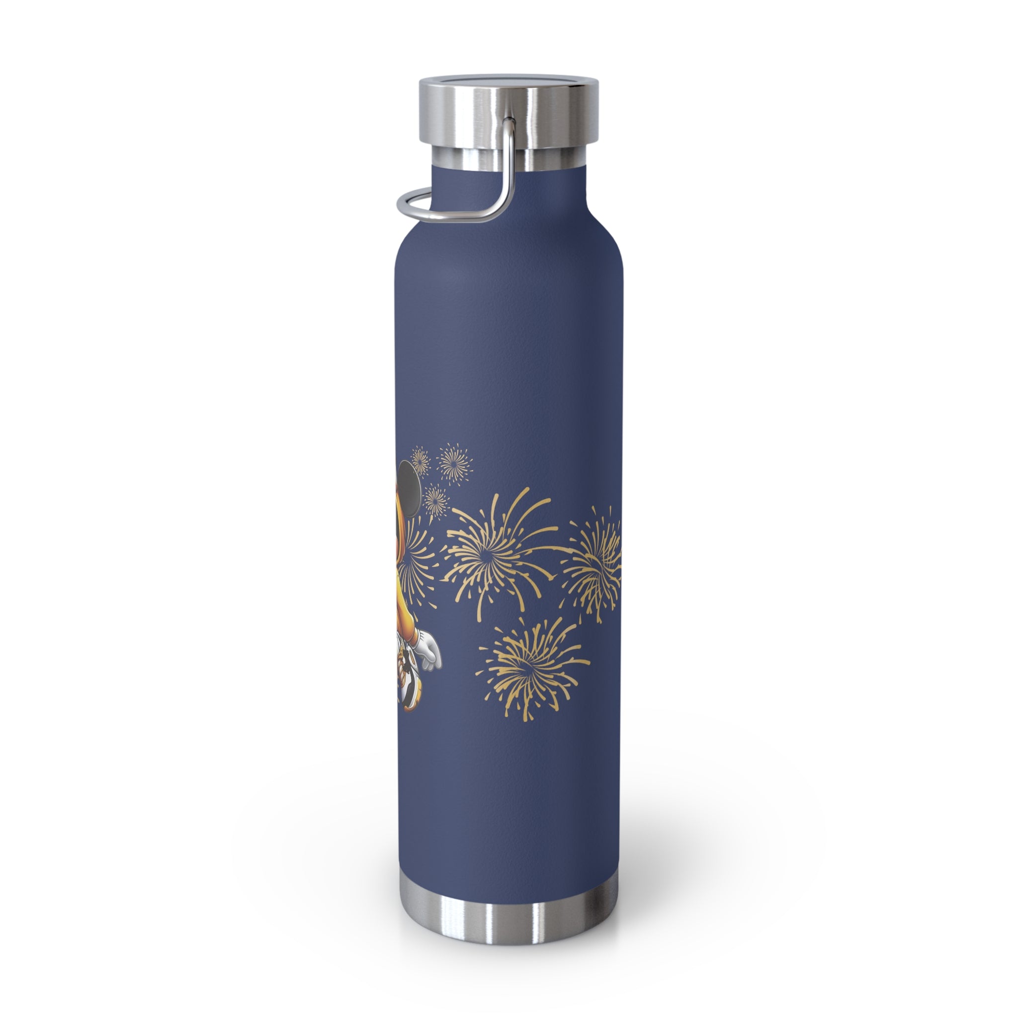 22oz Insulated Water Bottle — Cute Minnie Mouse Gold Sparkle Design