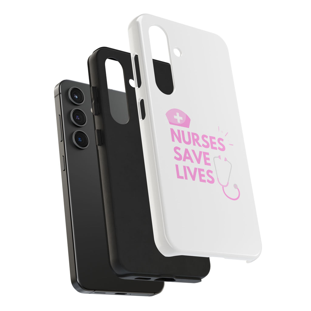Tough Phone Case — 'Nurses Save Lives' Pink Stethoscope Design