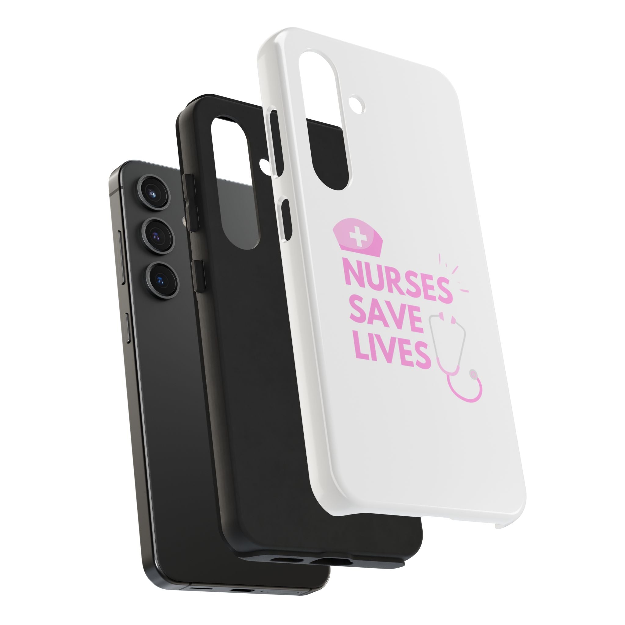 Tough Phone Case — 'Nurses Save Lives' Pink Stethoscope Design